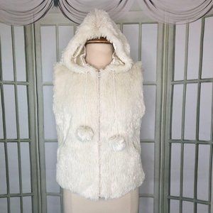 Cejon Faux Fur Hoodie Vest Jacket Lined Soft REDUCED SHIPPING!